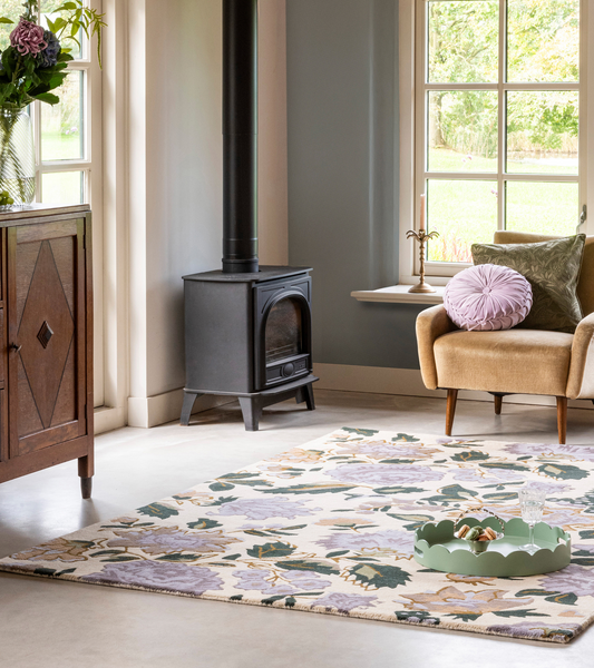 Luxueus en Sfeervol Vloerkleed van Laura Ashley | Wendling floral Heather purple