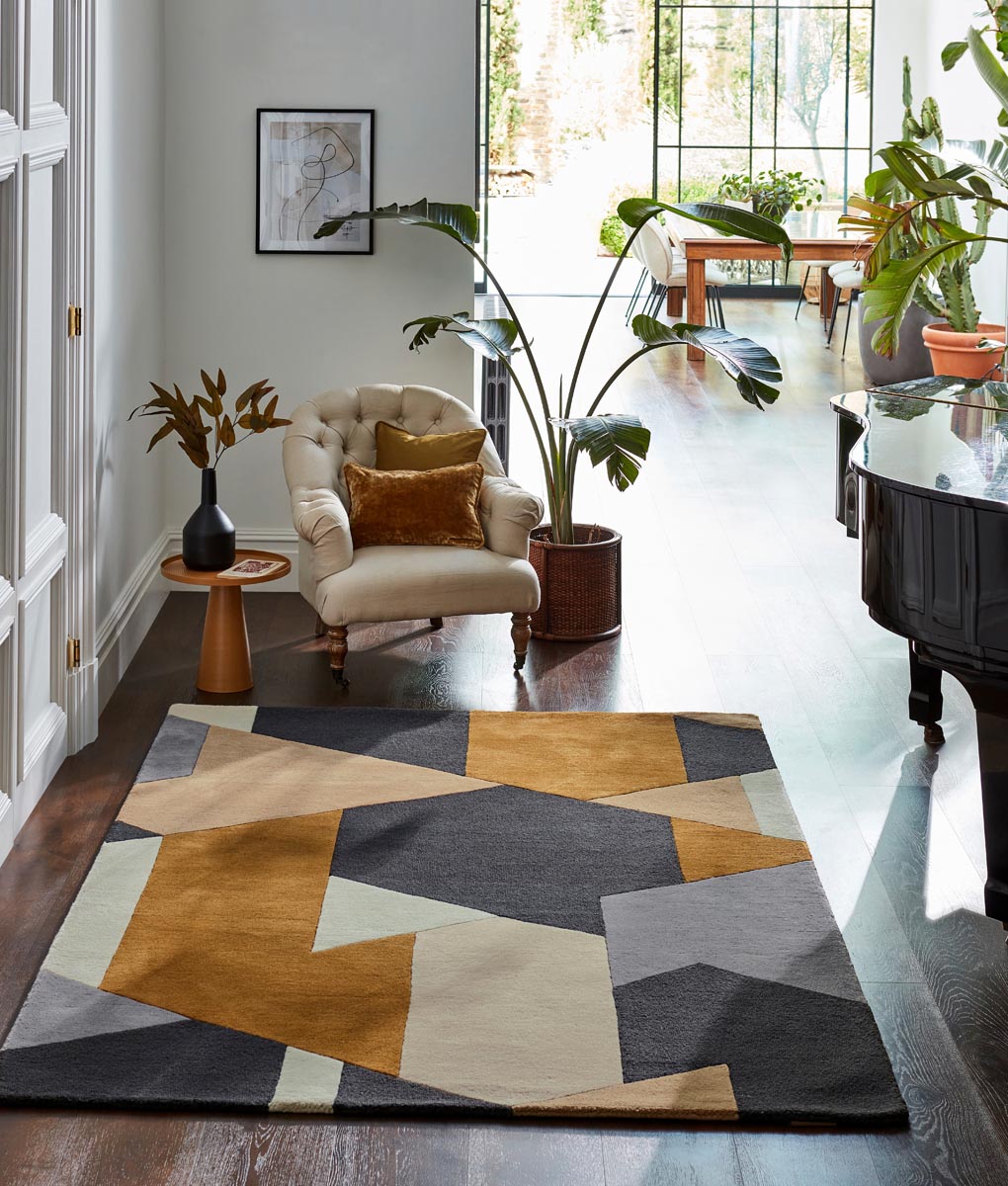 Vloerkleed Harlequin Popova Caramel Slate Shell 143101 Vloerkledenwinkel