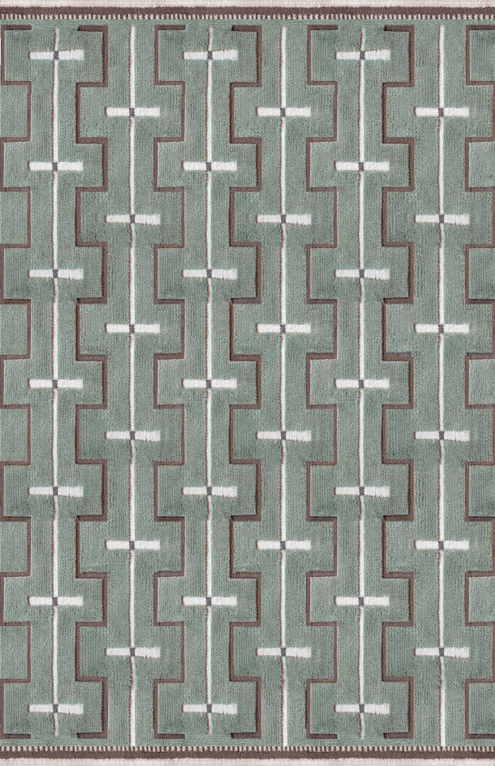 Vloerkleed Layered Johanna Wool Rug Sage Vloerkledenwinkel