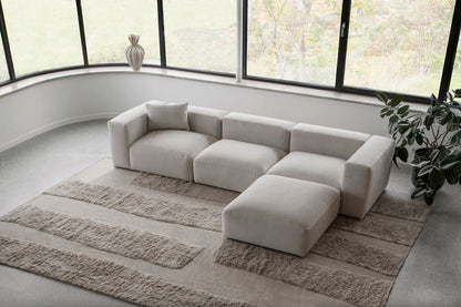 Vloerkleed Layered Punja Bricks Wool Rug Sand Melange Vloerkledenwinkel