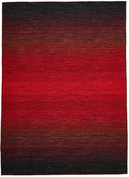 Vloerkleed MOMO Rugs Panorama Kelim Black Red Vloerkledenwinkel