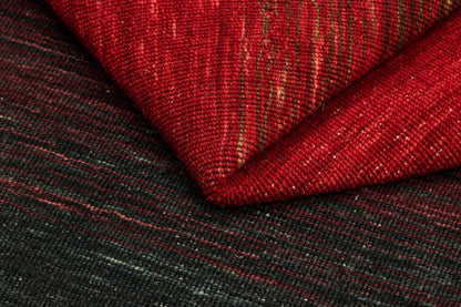 Vloerkleed MOMO Rugs Panorama Kelim Black Red Vloerkledenwinkel