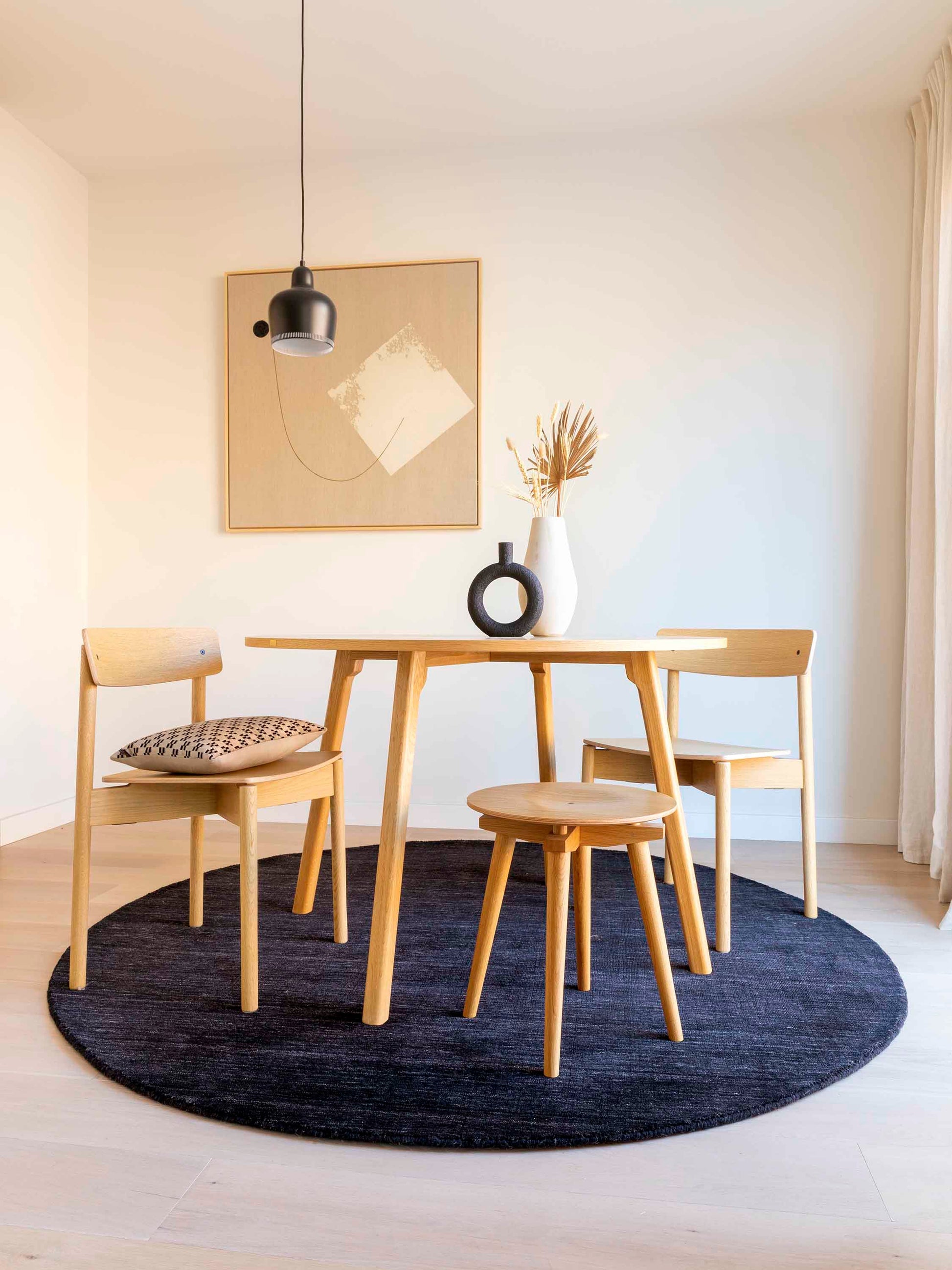 Vloerkleed MOMO Rugs Panorama Uni Rond Black Vloerkledenwinkel