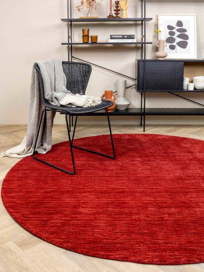 Vloerkleed MOMO Rugs Panorama Uni Rond Red Vloerkledenwinkel