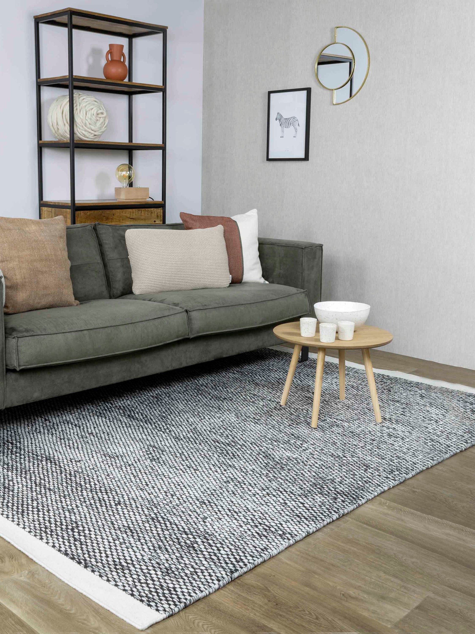 Vloerkleed MOMO Rugs Vaasa Black White Vloerkledenwinkel