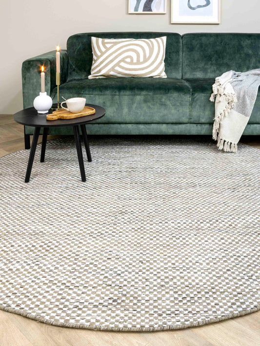 Vloerkleed MOMO Rugs Vaasa Grey White Rond Vloerkledenwinkel