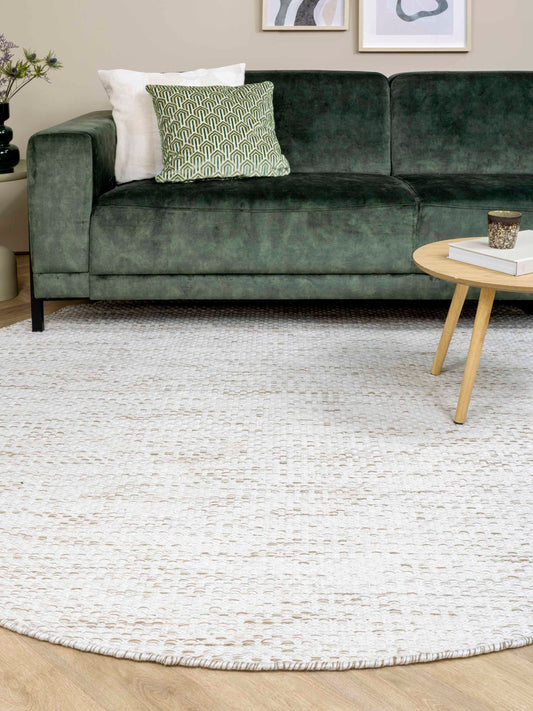 Vloerkleed MOMO Rugs Vaasa White Natural Rond Vloerkledenwinkel