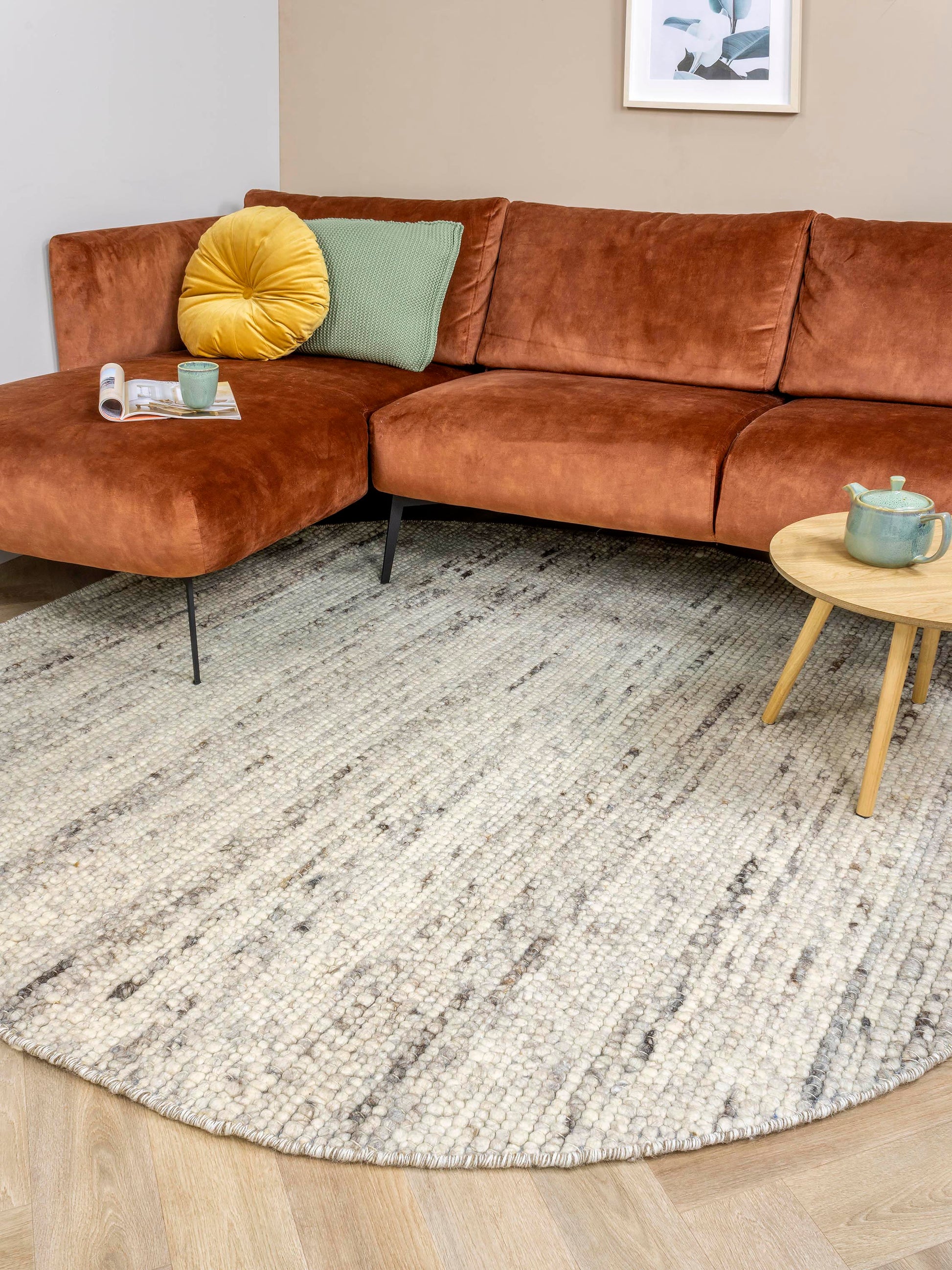 Voerkleed MOMO Rugs Stone Brown Rond Vloerkledenwinkel