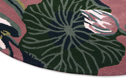 Vloerkleed Wedgewood Waterlily dusty rose Rond 038602