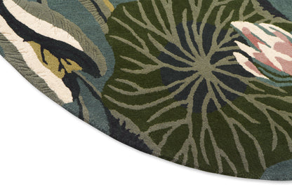 Vloerkleed Wedgwood Waterlily midnight pond rond 038608