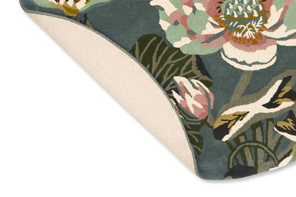 Vloerkleed Wedgwood Waterlily midnight pond rond 038608