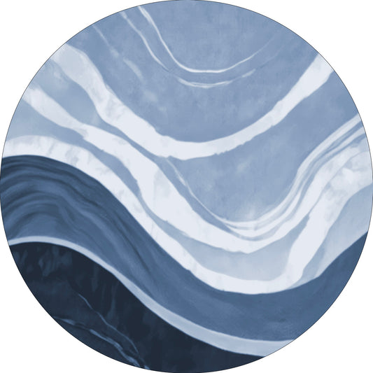 Vloerkleed MOMO rugs x NOŪRA studios - Waves Blue Rond