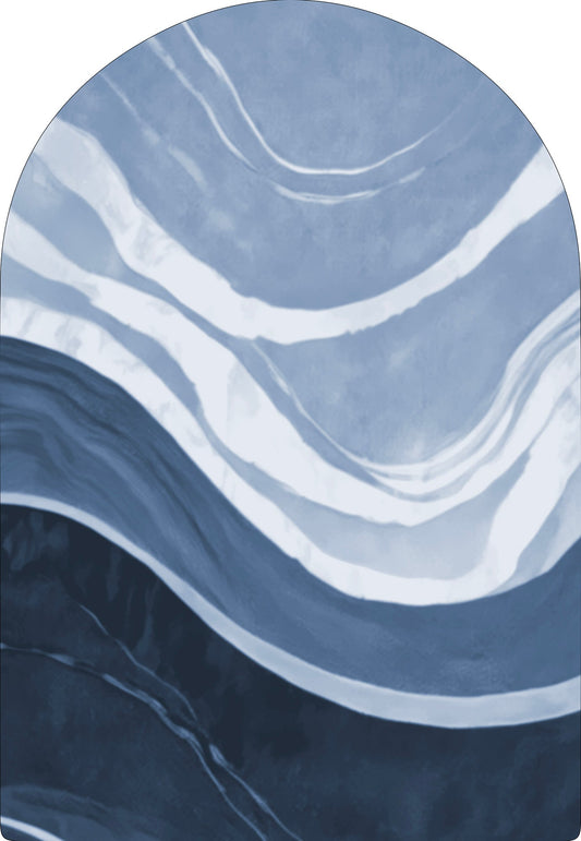 Vloerkleed MOMO rugs x NOŪRA studios - Waves Blue arch