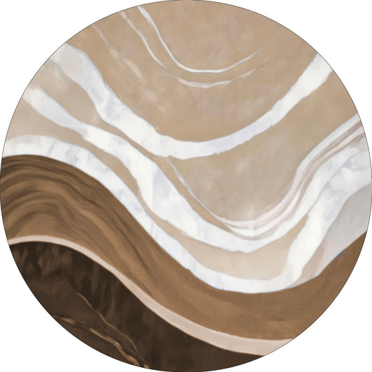 Vloerkleed MOMO rugs x NOŪRA studios - Waves Brown Sand Rond
