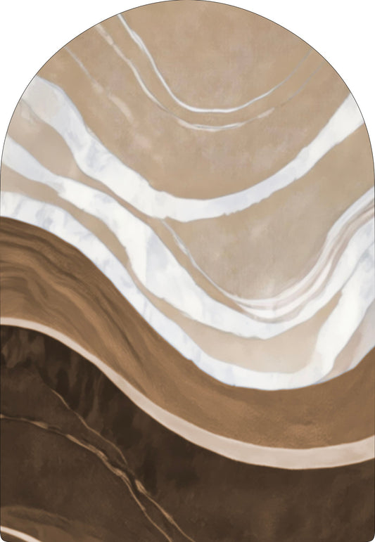 Vloerkleed MOMO rugs x NOŪRA studios - Waves Brown Sand Arch