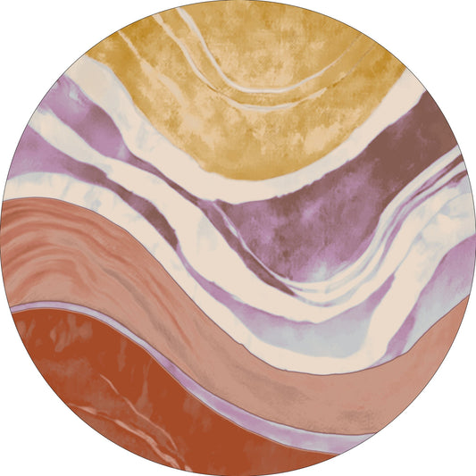 Vloerkleed MOMO rugs x NOŪRA studios - Waves Multicolour vibrant Rond