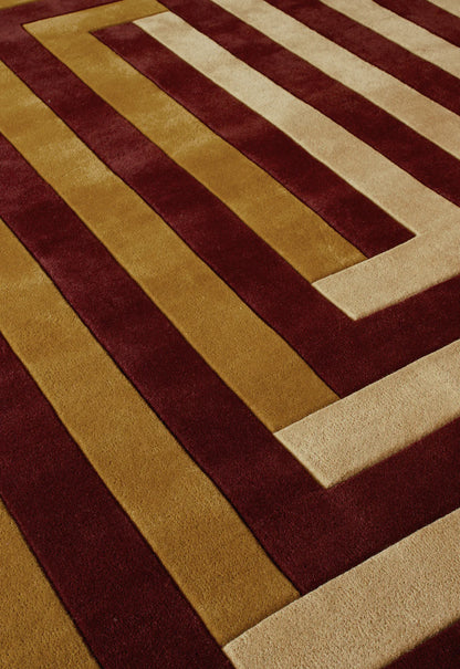 Vloerkleed Layered | Teklan Labyrinth Mulberry Sand