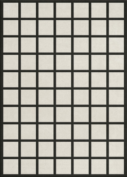 Vloerkleed Layered Avenue Checked Bone White Wool Rug