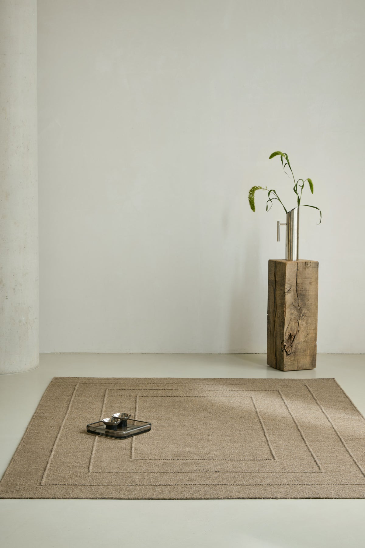 Vloerkleed Brink en Campman Senso Border Fur Brown 199105 – sfeerfoto