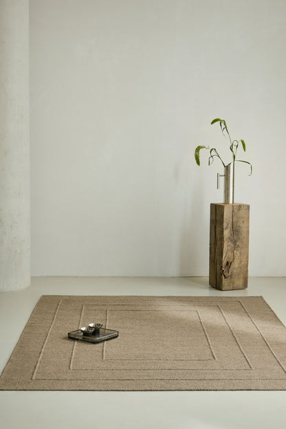 Vloerkleed Brink en Campman Senso Border Fur Brown 199105 – sfeerfoto