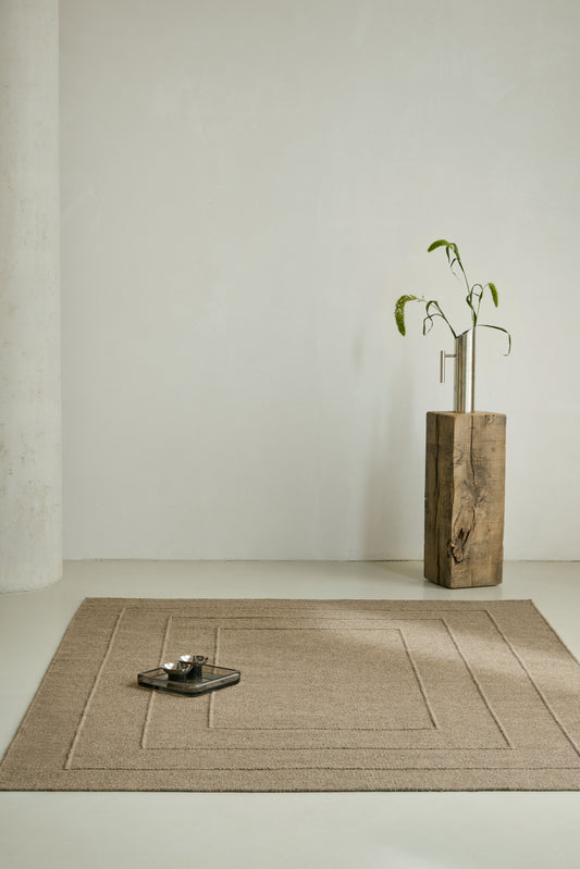 Vloerkleed Brink en Campman Senso Border Fur Brown 199105 – sfeerfoto
