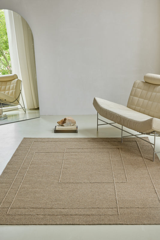 Vloerkleed Brink en Campman Senso Planes Fur Brown 199005 – sfeerfoto