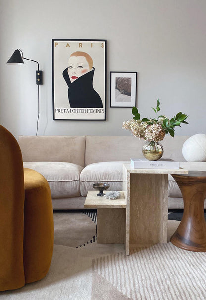 Vloerkleed Layered Birch Patterned Wool Rug