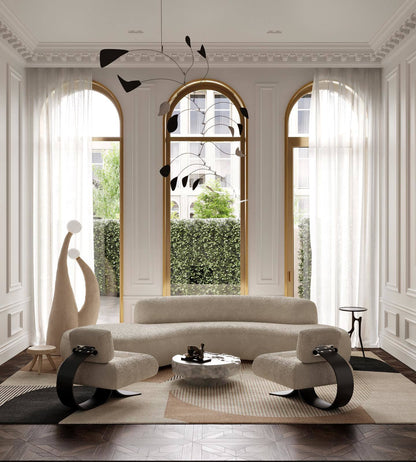 Vloerkleed Layered Birch Patterned Wool Rug