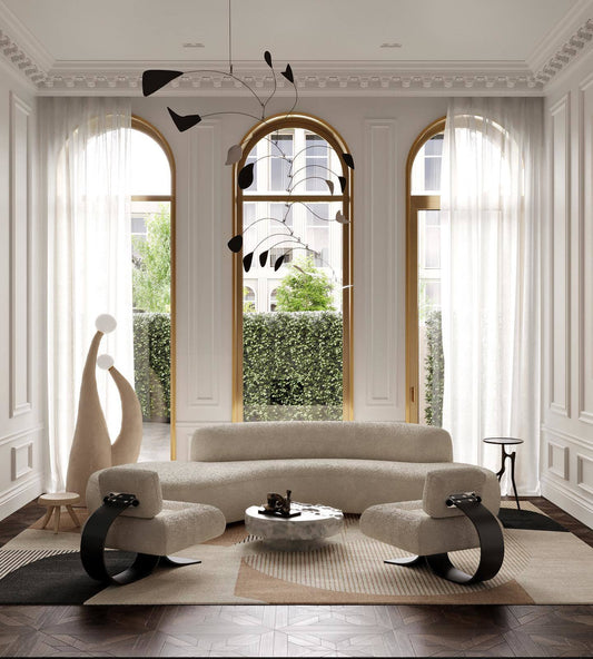 Vloerkleed Layered Birch Patterned Wool Rug