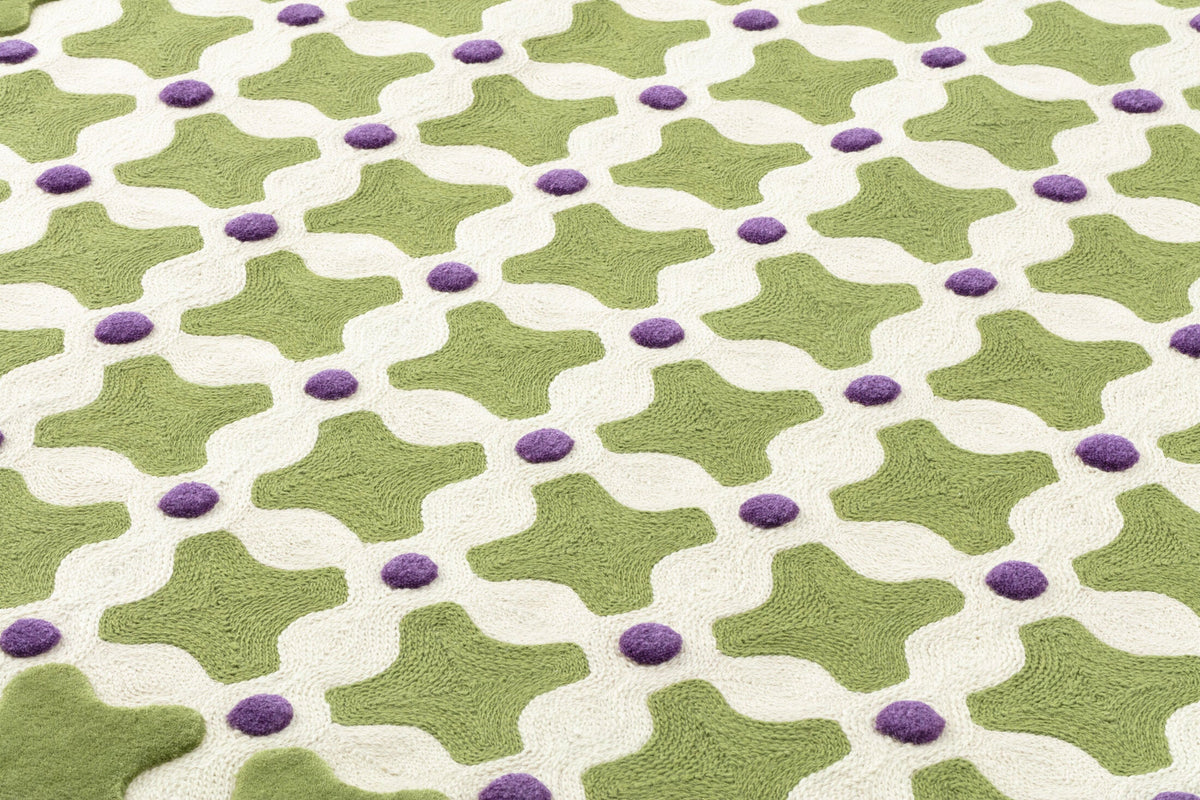 Detail van Criss Cross in groen