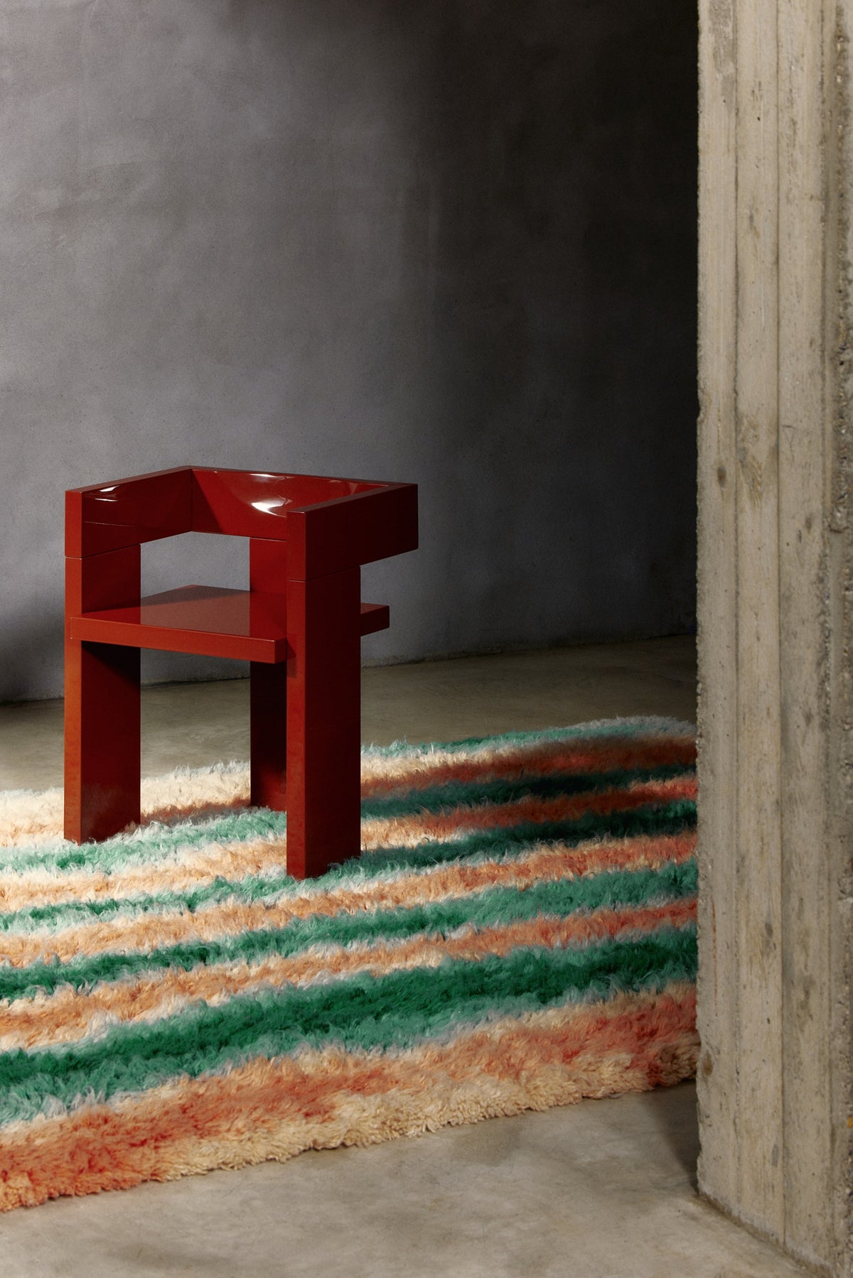 Grandma Pattern 5 — Green Red | cc-tapis – sfeer