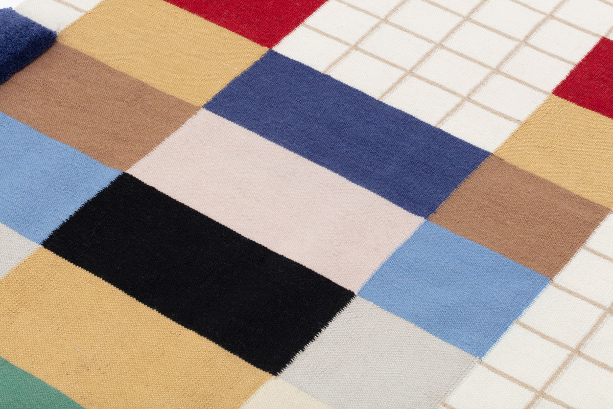 cc-tapis Raag Runner Grid 2 van Doshi Levien – detail