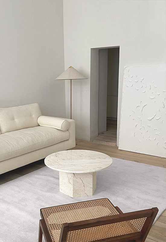 Vloerkleed Layered Classic Solid Wool Rug New Pearl