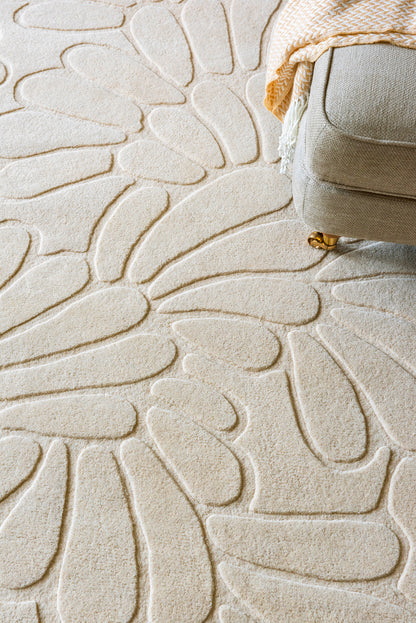 Laagpolig Vloerkleed van Laura Ashley | Coleby petals Ivory cream