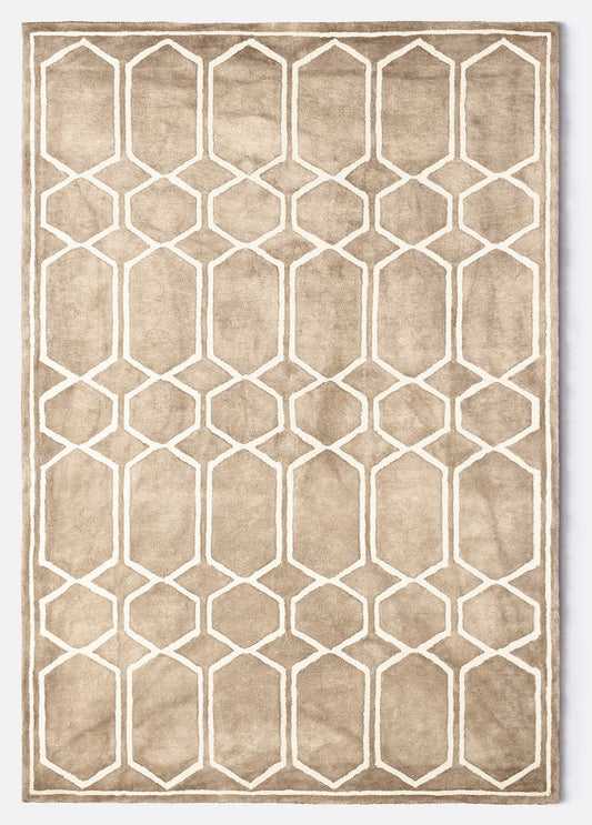 Dusty Deco Tie Dye Beige vloerkleed, volledig product zonder overtollige witruimte