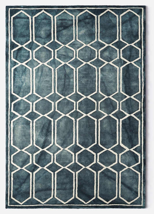 Dusty Deco Tie Dye Graphite Ink vloerkleed, volledig product zonder overtollige witruimte