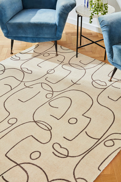 Laagpolig vloerkleed van Scion | Epsilon Charcoal loop