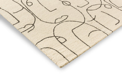 Laagpolig vloerkleed van Scion | Epsilon Charcoal loop