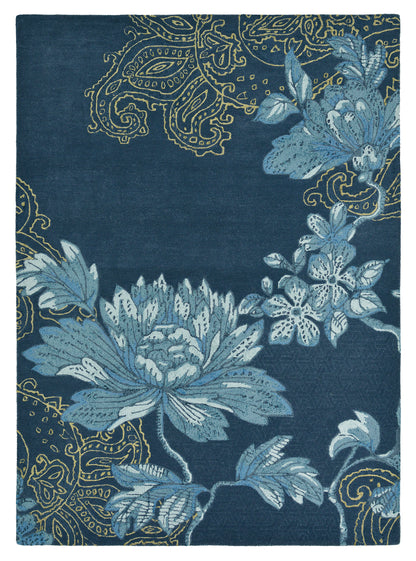 Laagpolig vloerkleed Wedgwood Fabled Floral Navy 37508