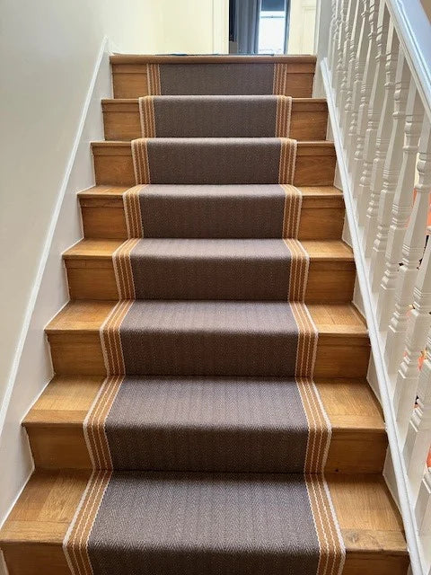 Traploper Hartley & Tissier Stripes Finley 02 Taupe & Masala