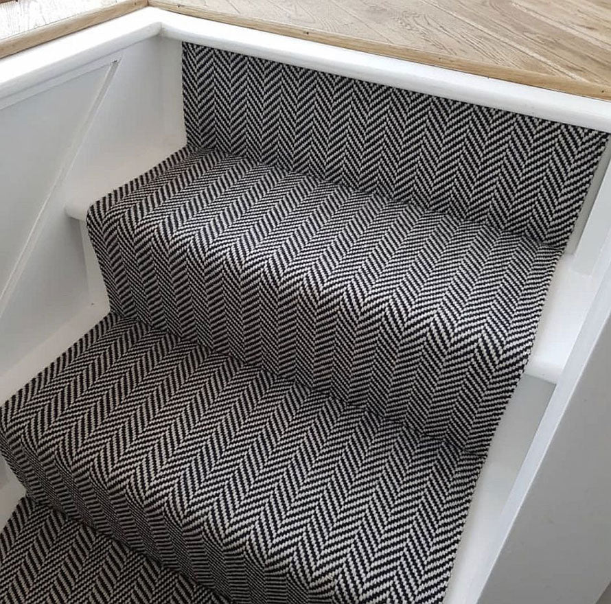 Traploper Hartley Tissier Herringbone Ivory & Black