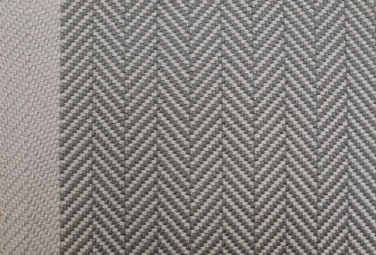 Traploper Hartley Tissier Herringbone Border Nickel & Light grey