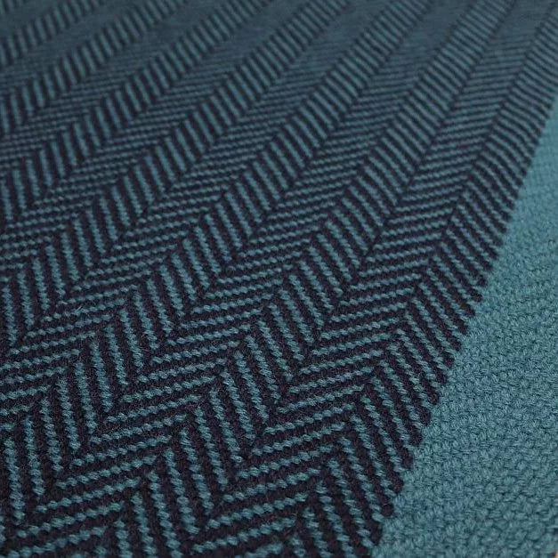 Traploper Hartley Tissier Herringbone Border Petrol & Ink