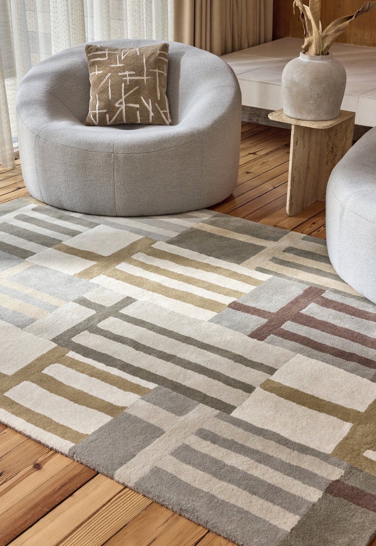 Vloerkleed Harlequin Monolith Sandstone 144201 – sfeerfoto