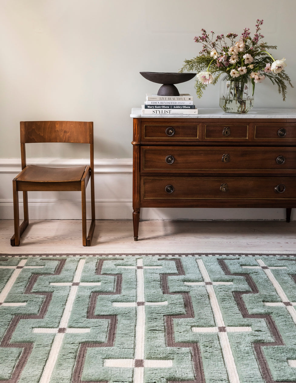 Vloerkleed Layered Johanna Wool Rug Sage