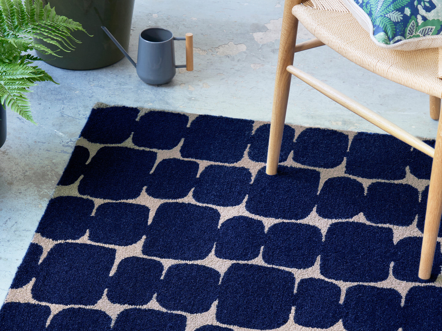 Laagpolig vloerkleed van Scion | Little lohko Indigo