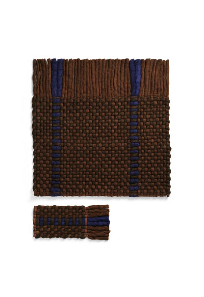 Vloerkleed Layered Massaproductions Cord Wool Rug Blue Brown