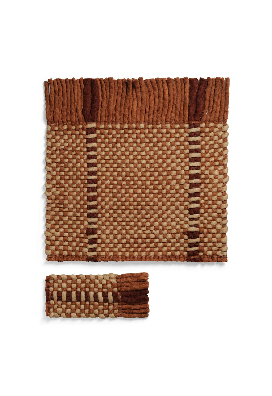 Vloerkleed Layered Massaproductions Cord Wool Rug Burgundy Rust