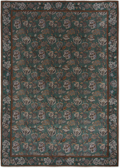 Vloerkleed Morris & Co Theodosia Bottle Green 131207 – bovenaanzicht