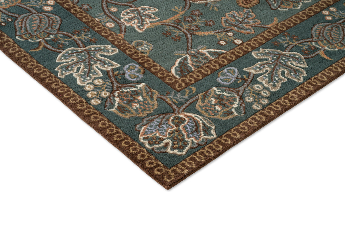 Vloerkleed Morris & Co Theodosia Bottle Green 131207 – detailfoto